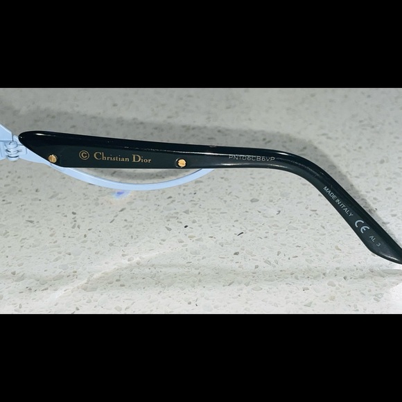 CHRISTIAN DIOR AUDACIEUSE 1 Black Gold Blue Cat Eye Sunglasses Runway Women